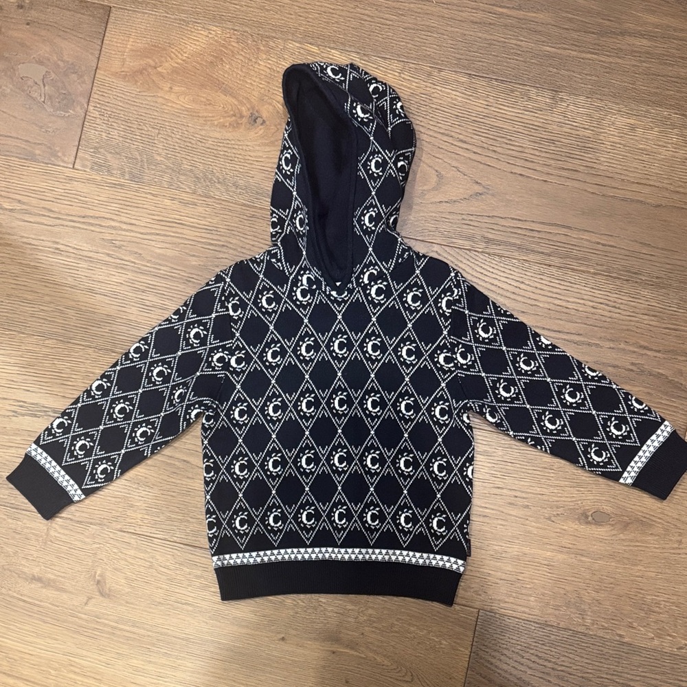 Chloe Navy and White Patterned Kids Sweater